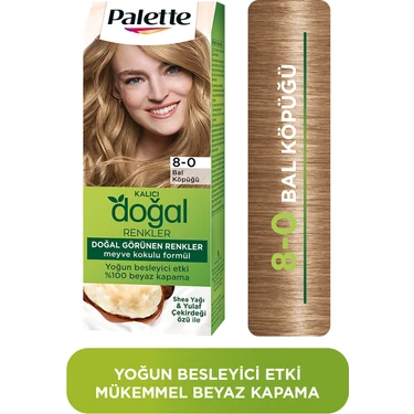 Palette Kalıcı Doğal Renkler 8-0 Bal Köpüğü Saç Boyası Shea Yağı & Yulaf Çekirdeği Özü