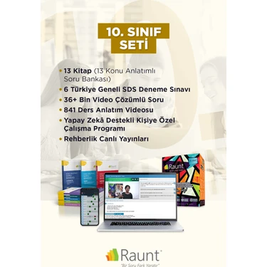 Raunt 10. Sınıf (13 Kitap Mobil / Web) Yapay Zekalı Ders Destek