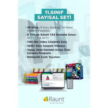 Raunt 11. Sınıf Say (37 Kitap Mobil / Web) Yapay Zekalı Üniversiteye Hazırlık