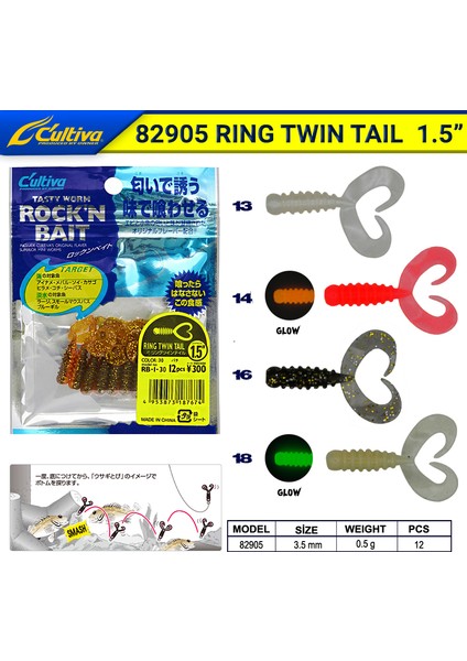 Cultiva 82905 Ring Twin Tail Lrf Silikonu 2,7 cm