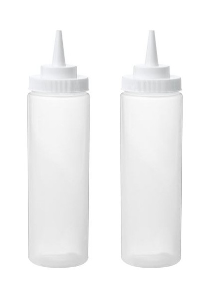 Ketçap-Mayonez 2li Sos Şişeleri ,beyaz 2li Şişe Meridyendukkan Şeffaf 330 ml 2 Adet Beyaz