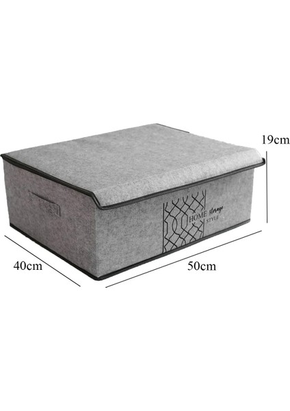 Keçe Kapaklı Çok Amaçlı Baza Kutu 50*40*19 cm