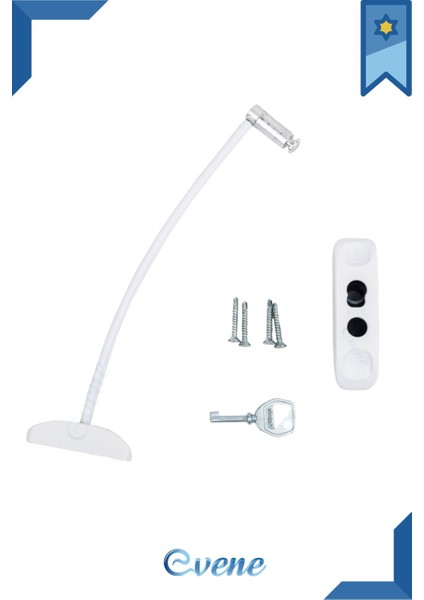 Emniyet Kilidi Çocuk Hırsız Kilidi Halatlı Pencere Pimapen Pvc