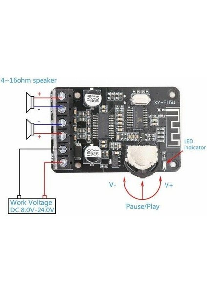 XY-P15W Bluetooth Amfi Modülü Amplifikatör Devresi