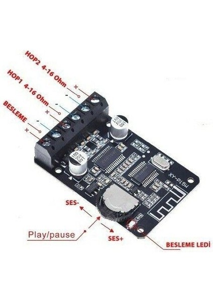 XY-P15W Bluetooth Amfi Modülü Amplifikatör Devresi