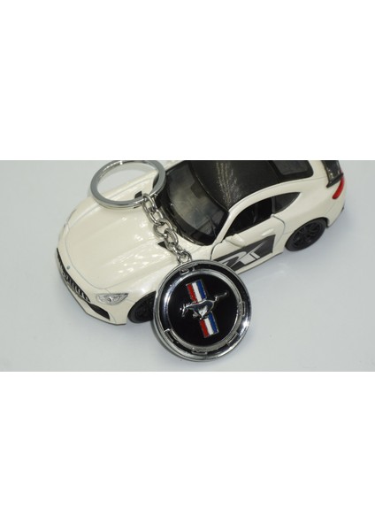 Mustang Gt Logo Krom Metal Çift Yön Anahtarlık