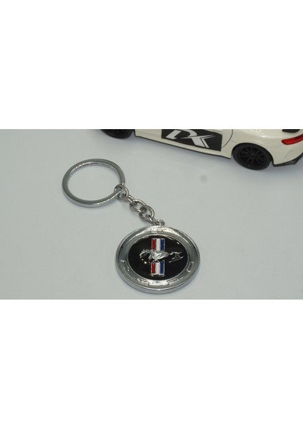 Mustang Gt Logo Krom Metal Çift Yön Anahtarlık