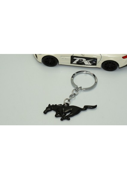 Mustang Koşan At Logo Çift Yön Siyah Metal Stil Anahtarlık fiyatları