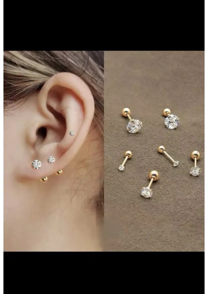 316L Cerrahi Zirkon Tek Taş Tragus Helix Conch Kıkırdak Lobe Uyumlu Piercing fiyatları