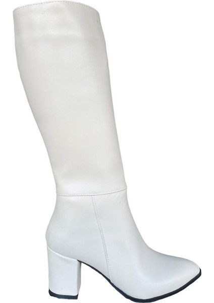 Topuklu Kadın Çizme BEJ