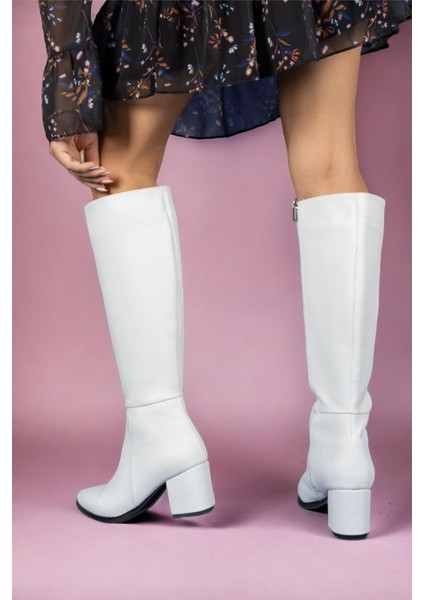 Topuklu Kadın Çizme BEJ modelleri