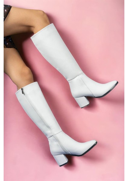 Topuklu Kadın Çizme BEJ fırsatları