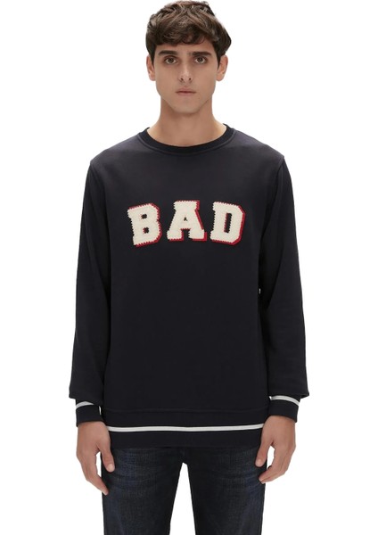 Felt Crewneck Erkek Lacivert Sweatshirt 23.02.12.013-C07