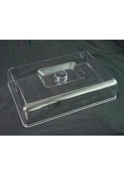 Kurubiye Kahvaltı Tabakları Dikdörtgen Şeffaf Fanus Kapak 29 x 20 cm