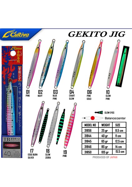 Cultiva 31856 Gekito Jig 25G 8.5cm