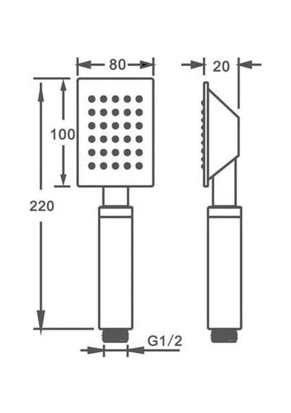 Yıldız El Duş Başlığı 304 Çelik Metal Kare modelleri