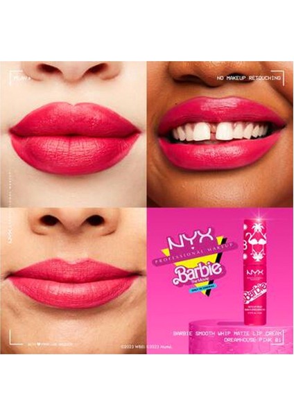 Nyx Barbie Smooth Whip Likit Mat Ruj Dreamhouse Pink modelleri