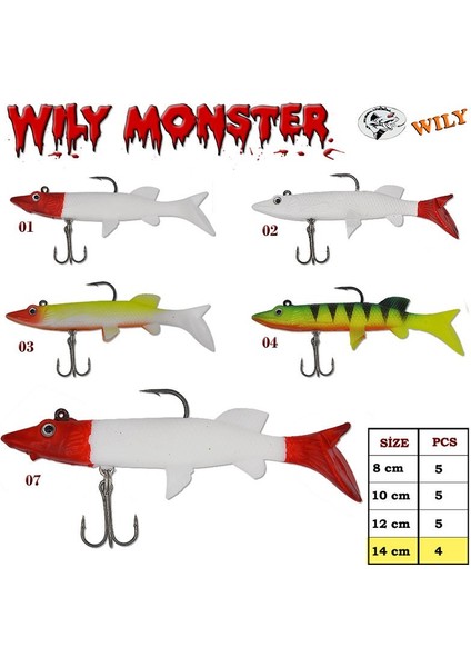 Wily Monster Turna Silikon 14 cm 30GR fiyatları