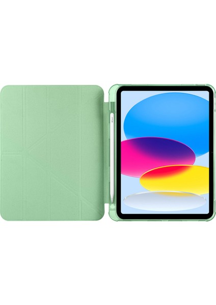 Apple iPad 10.9 2022 (10.nesil) Kılıf Tri Folding Kalem Bölmeli Standlı Kılıf