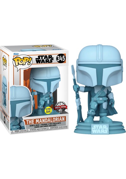Pop Star Wars Mandalorian Hologram Exclusive Figür Uv Işığı Soğurulduğunda Karanlıkta Parlar