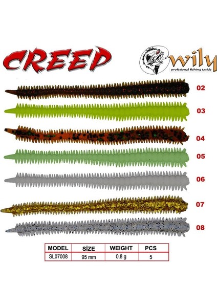 Wily Creep Silikon Yem 9.5 cm 0.8 gr fiyatları