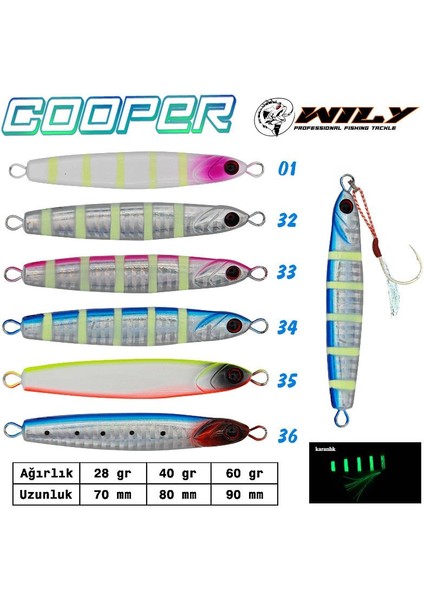Wily Cooper Jig 40 gr 80 mm fiyatları