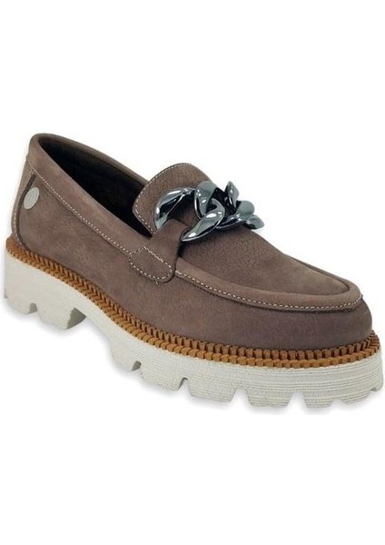 6060 Deri Günlük Kadın Ayakkabı-Vizon