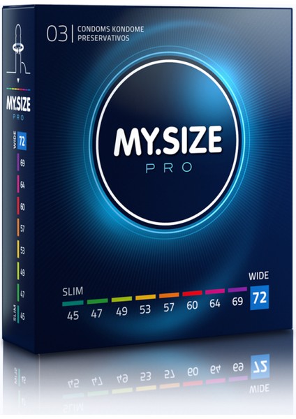 Mysize Pro Prezervatif - Ultra İnce - 3'lü - 72 Beden