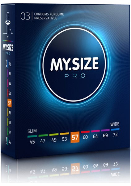 Mysize Pro Prezervatif - Ultra İnce - 3'lü - 57 Beden