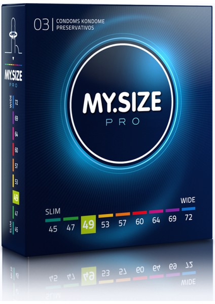 Mysize Pro Prezervatif - Ultra İnce - 3'lü - 49 Beden