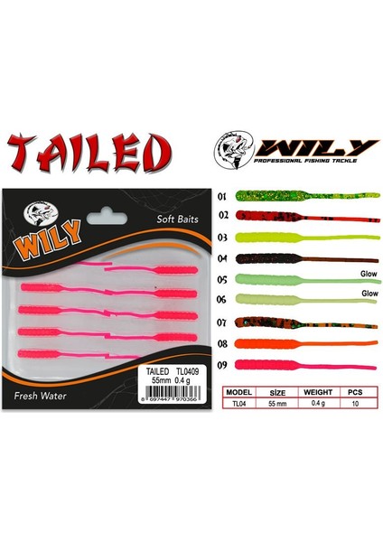 Wily Tailed Lrf Silikon Yem 5.5 cm 0.4 gr modelleri