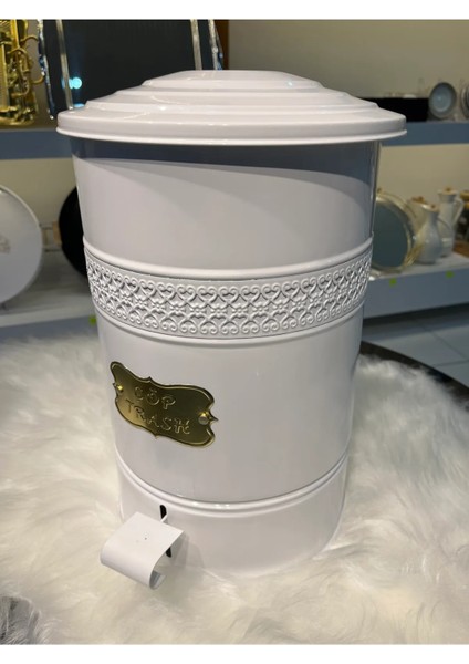 Lüx Ferforje Yanmaz Metal Pedallı 16Lt Mutfak Banyo Çöp Kovası