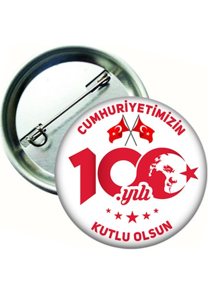 20 Adet Cumhuriyetin 100. Yılı Yaka Rozeti (58 mm Çapında)