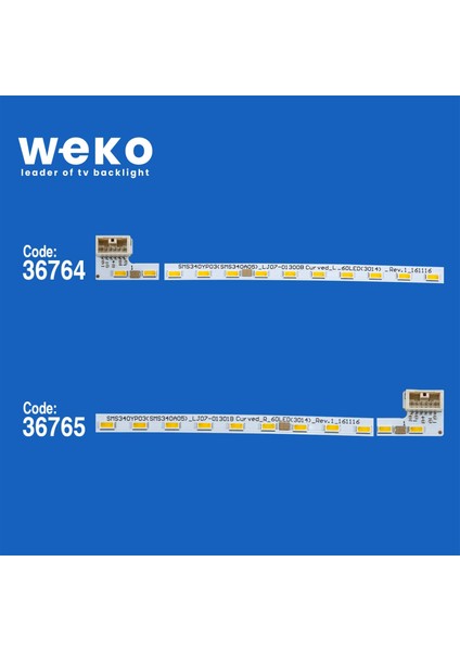 Wkset-5967 36764X1 36765X1 Sms340Yp03(Sms340A05) Lj07-01300B (301B 2 Adet Led Bar