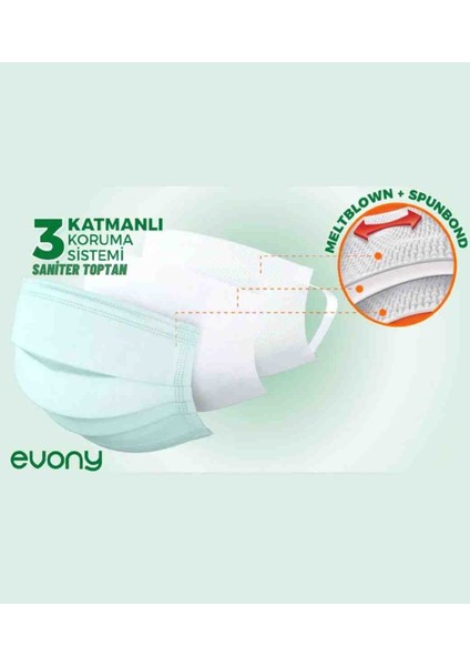 Herşey Fırsat Evony Cerahi Maske 10'lu 24 Paket 240 Adet Maske