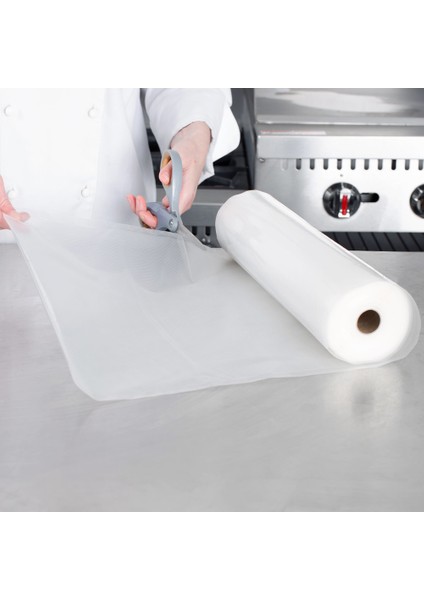 - 18 cm x 5 mt - Tek Yüzeyi Tırtıklı Rulo Vakum Torbası