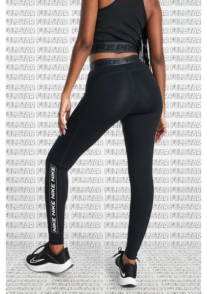 Pro Dri Fit Grappic Leggings Black Toparlaycı Kadın Taytı Siyah