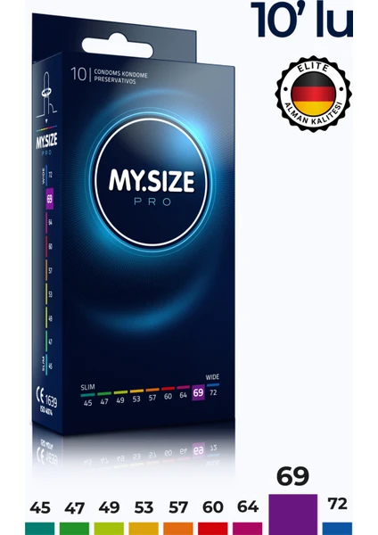 Mysize Pro Prezervatif - Ultra İnce - 10'lu - 69 Beden