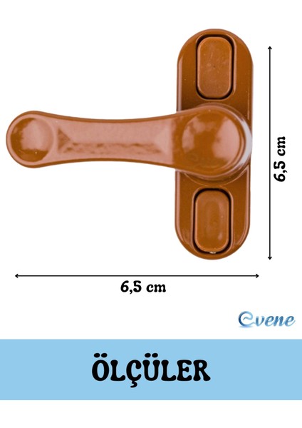 Açık Kahverengi Pencere Emniyet Kilidi 2 Adet Çocuk Hırsız Kilidi Çekmeli Metal Kilit