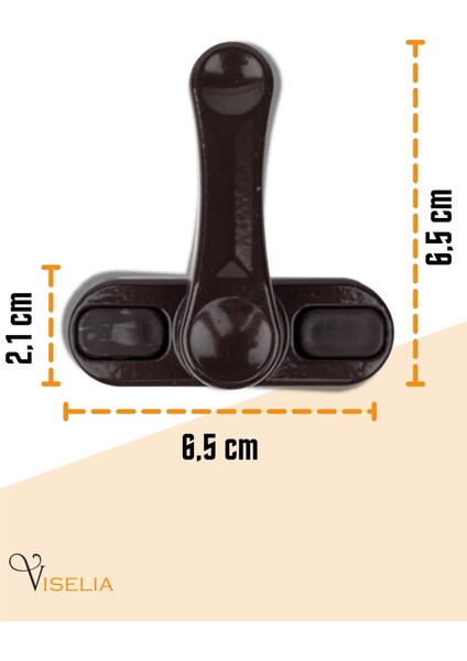 Koyu Kahverengi Pencere Emniyet Kilidi Çocuk Hırsız Kilidi Çekmeli Metal Kilit