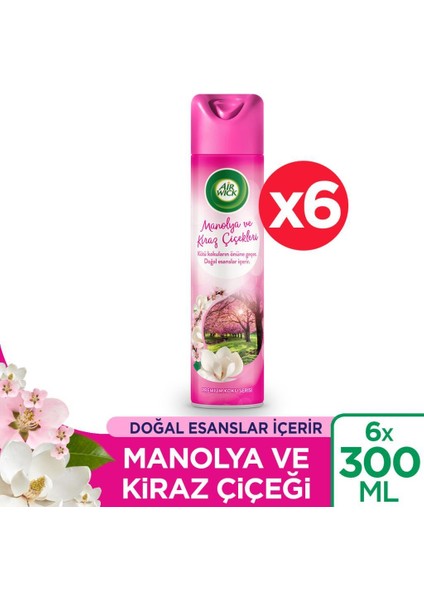 Air Wick Airwick Aerosol Manolya ve Kiraz Çiçeği Oda Kokusu (6 x 300 Ml)