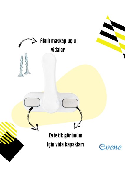 Beyaz Pencere Emniyet Kilidi 3 Adet Çocuk Hırsız Kilidi Çekmeli Metal Kilit