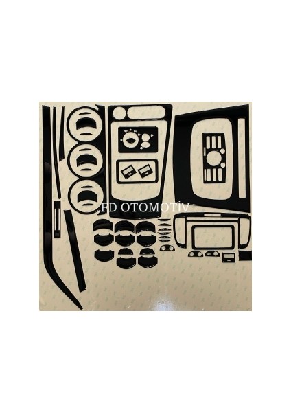 FD Otomotiv Ford Connect 2009 - 2014 Torpido, Konsol, Trim, Göğüs Kaplama Seti Piano Black Renk