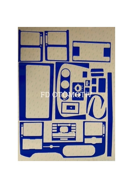 FD Otomotiv Ford Transit 2006 - 2013 Jumbo Torpido, Konsol, Trim, Göğüs Mavi Renk