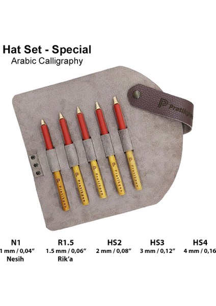 Pratikpen Klasik Seri Hat Kalem Seti : Hat Set - Special (Deri Kalemlikli)