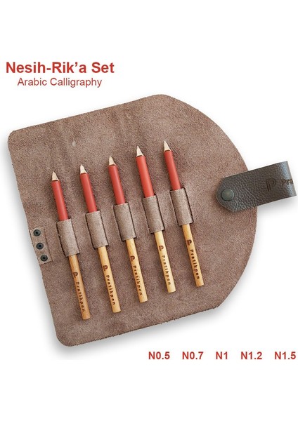 Pratikpen Klasik Seri Hat Kalem Seti : Nesih-Rika Set (Deri Kalemlikli)