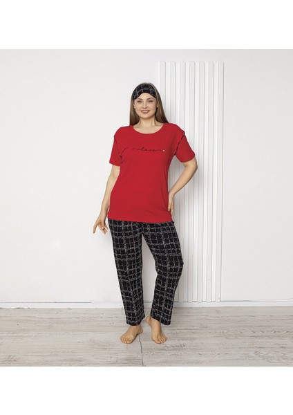 Tekten 1610 Bayan Battal Kısa Kol Pijama Takım