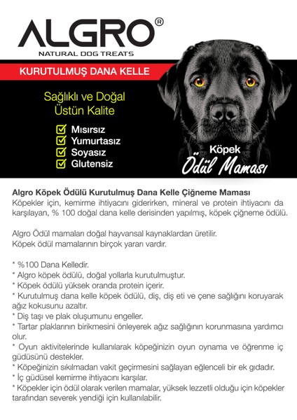 %100 Dana Kelle Çiğneme Ödül Maması 120 gr x 2 Paket