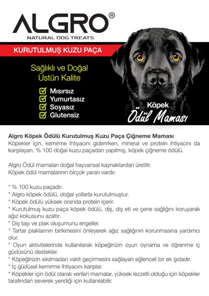 %100 Kuzu Paça Çiğneme Maması 120 gr x 2 Adet