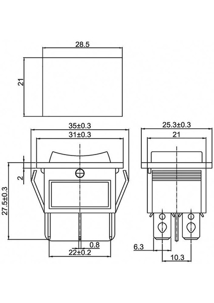 Anten Sunroof Cam Düğmesi 1-0-2 Yaylı Oklu Anahtar 12V-220V